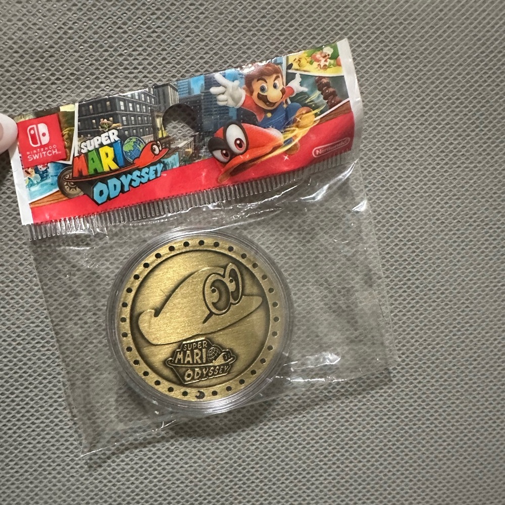 Super Mario Odyssey Gold CAPPY Coin Nintendo Switch